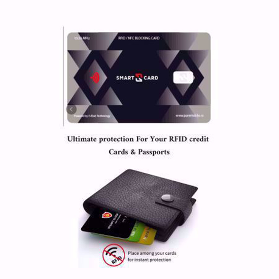 Poza cu Card protectie contactless RFID si NFC pentru protejarea cardurilor bancare si pasapoartelor cu cip RFID - Smart -X- pachet cu 3 bucati