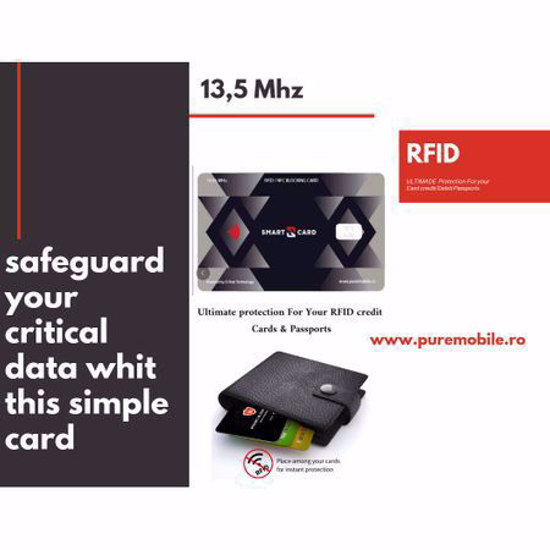 Poza cu Card protectie contactless RFID si NFC pentru protejarea cardurilor bancare si pasapoartelor cu cip RFID - Smart -X- pachet cu 3 bucati