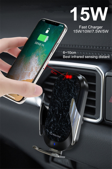 Poza cu Set incarcator auto fast wireless chargers, 15W, Automatic SMART sensor, Incarcator auto fast 7A