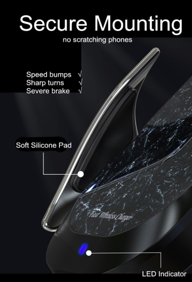 Poza cu Set incarcator auto fast wireless chargers, 15W, Automatic SMART sensor, Incarcator auto fast 7A