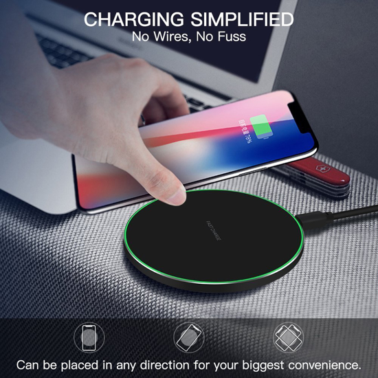Poza cu Set 5 buc, Incarcator auto fast wireless chargers, 15W, Automatic SMART sensor, negru