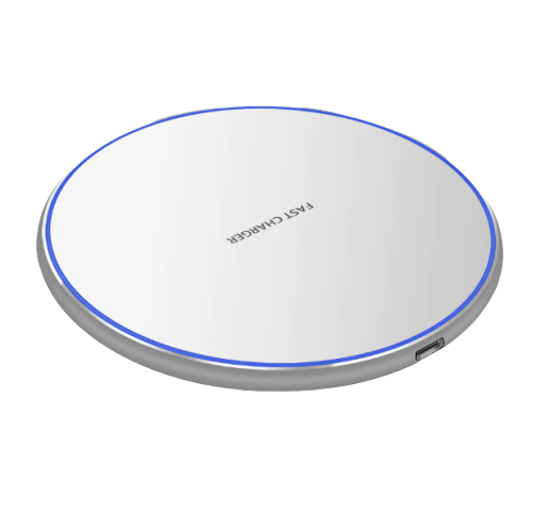 Poza cu Incarcator wireless super fast charge  , Aluminum Ultra Slim 15W,WHITE +Incarcator FAST Chargers 18W 3.0