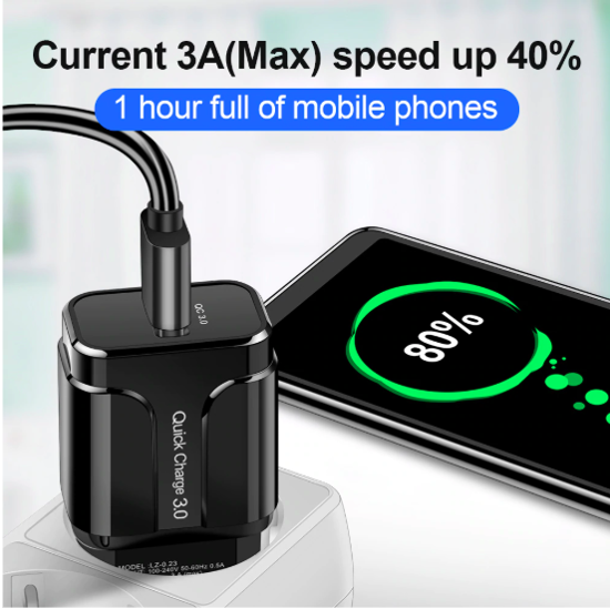 Poza cu Incarcator wireless fast charge , QUANDES, Aluminum Ultra Slim 15W, Black , +Incarcator FAST Chargers 18w /3.0