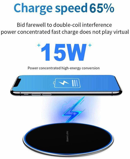 Poza cu Incarcator wireless fast charge 15W,,Ultra Slim 15W +Incarcator FAST Chargers 18W/3.0