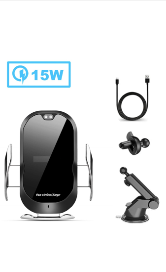 Poza cu Incarcator Masina ,Automatic Sensor, fast wireless chargers ,pentru SAMSUNG S10/S9/S9+/NOTE 10+NOTE 10 ,15W +incarcator Fast Auto usb 12v/3.5A .