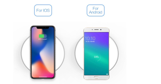 Poza cu Incarcator wireless fast charge EFOX, Aluminum Ultra Slim 15W, white+Incarcator FAST Chargers 18W 3.0