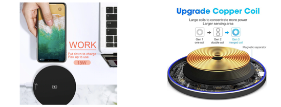 Poza cu Incarcator wireless fast charge 15W,,Ultra Slim 15W +Incarcator FAST Chargers 18W/3.0 -pentru samsung S20/20ULTRA/S20PLUS