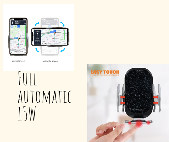 Poza cu E-smartgadget , Incarcator Auto Wireless 15W, FAST CHARGE, DELUXE X7 , Smart sensor ,prindere grila ventilatie+Ventuza