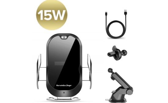 Poza cu E-smartgadget , Incarcator Auto Wireless 15W, FAST CHARGE, DELUXE X7 , Smart sensor ,prindere grila ventilatie+Ventuza