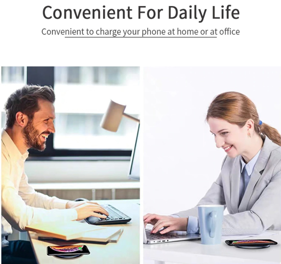 Poza cu Incarcator wireless fast charge , QUANDES, Aluminum Ultra Slim 15W, Black , +Incarcator FAST Chargers 18w /3.0