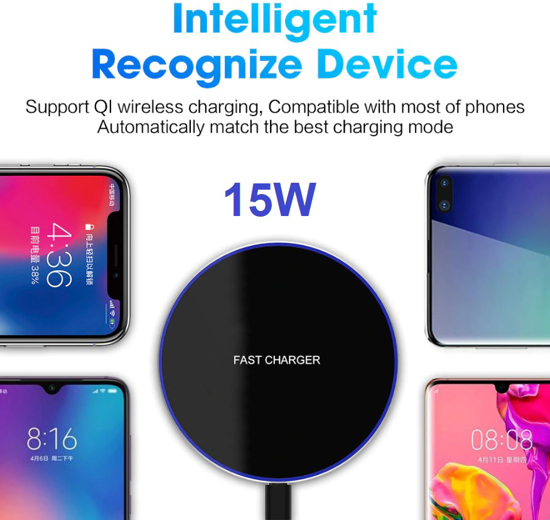 Poza cu Incarcator wireless fast charge 15W,,Ultra Slim 15W +Incarcator FAST Chargers 18W/3.0 -pentru samsung S20/20ULTRA/S20PLUS