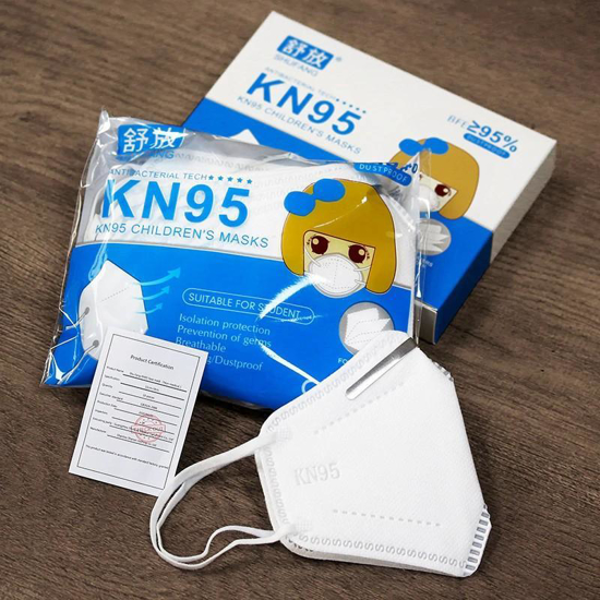 Poza cu Set 10  buc masca pentru copii e-smartgadget KN95 FFP2 alb plus 1 buc cutie portabile pentru depozitare