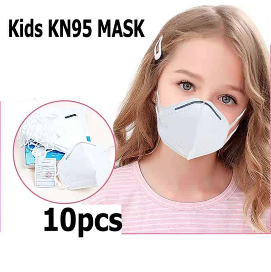 Poza cu Set 10  buc masca pentru copii e-smartgadget KN95 FFP2 alb plus 1 buc cutie portabile pentru depozitare