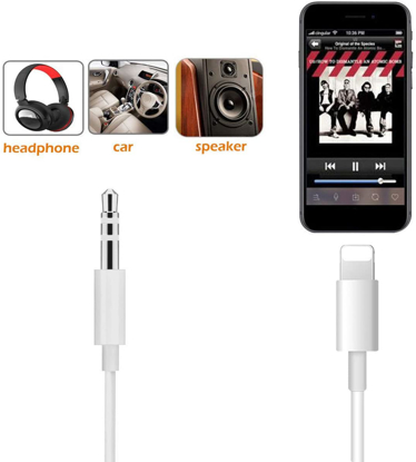 Cablu adaptor Lightning - Audio AUX 3.5 mm , 1m lungime