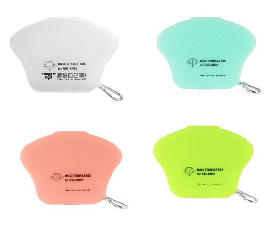 Imagine Set 4 bucati cutii  portabile pentru depozitare si protectie masca Kn95,diverse culori