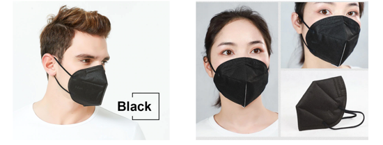 Poza cu Set 10 bucati Masca de protectie KN95 FFP2 plus 4 bucati cutii portabile pentru depozitare,negru