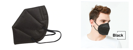 Poza cu Set 10 bucati Masca de protectie KN95 FFP2 plus 4 bucati cutii portabile pentru depozitare,negru -EX2