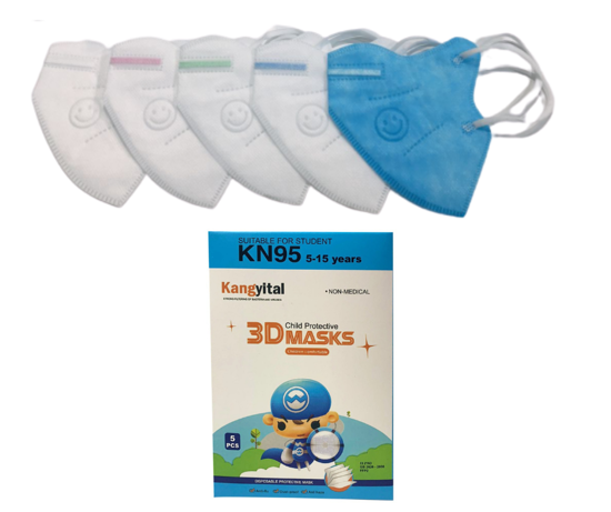 Imagine Masca KN95 FFP2 , pentru copii 5-13  ani set 5 buc,multicolor