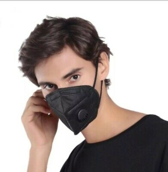 Poza cu Set 10 Bucati Masca De Protectie KN95 FFP2 cu valve Plus 4 Bucati Cutii Portabile Pentru Depozitare,Negru