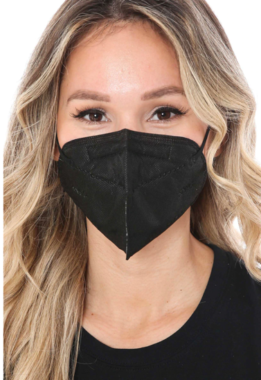 Poza cu Set 10 bucati Masca de protectie KN95 FFP2 plus 4 bucati cutii portabile pentru depozitare,negru