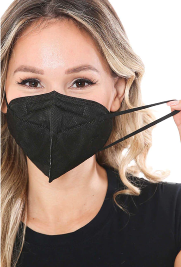 Poza cu Set 10 bucati Masca de protectie KN95 FFP2 plus 4 bucati cutii portabile pentru depozitare,negru