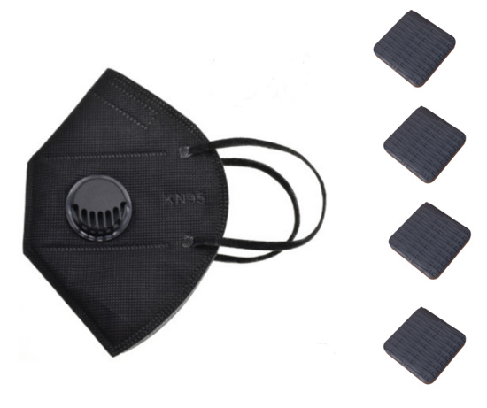 Poza cu Set 10 Bucati Masca De Protectie KN95 FFP2 cu valve Plus 4 Bucati Cutii Portabile Pentru Depozitare,Negru