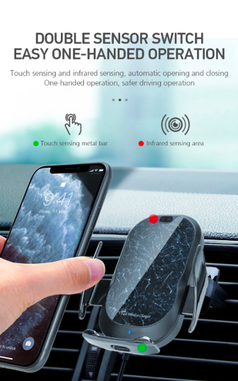 Poza cu E-smartgadget ,  Incarcator Auto Wireless  15W,  SUPER FAST CHARGE,  Smart sensor