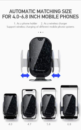 Poza cu E-smartgadget ,  3in1 Incarcator Auto Wireless 15W, FAST CHARGE, DELUXE X7 , Smart sensor ,universal IPHONE ,SAMSUNG,HUAWEI