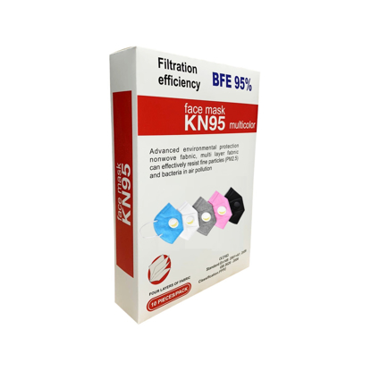 Set 10 masti de protectie KN95 FFP2 cu Valve multicolor