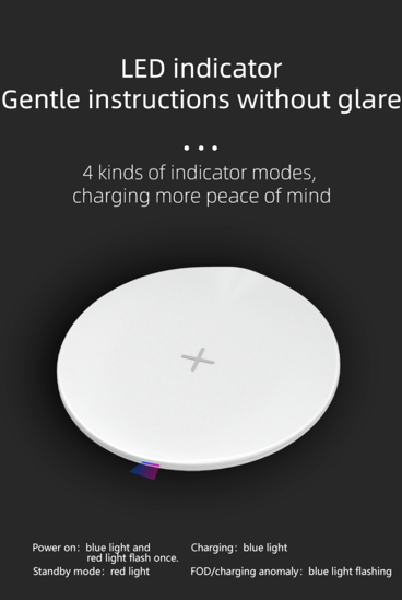 Poza cu Incarcator wireless Fast Charge cu incarcare rapida 15W ,e-smartgadget®,alb