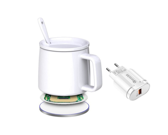 Poza cu 2 in1 Incarcator wireless 15W fast charge si  incalzitor de cana wireless ,pentru iPhone 12,12mini,12pro,12promax