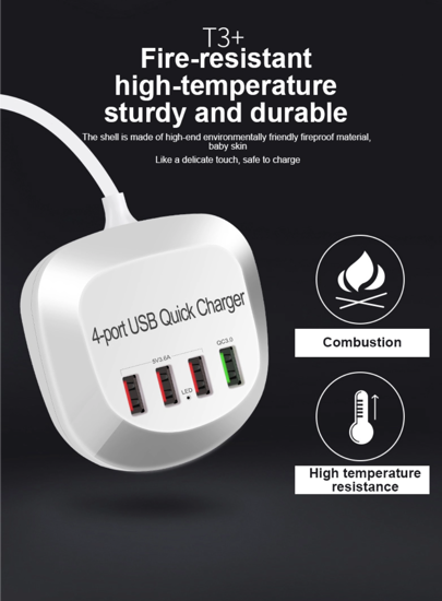 Poza cu Incarcator retea  fast charge  4port usb ,40W