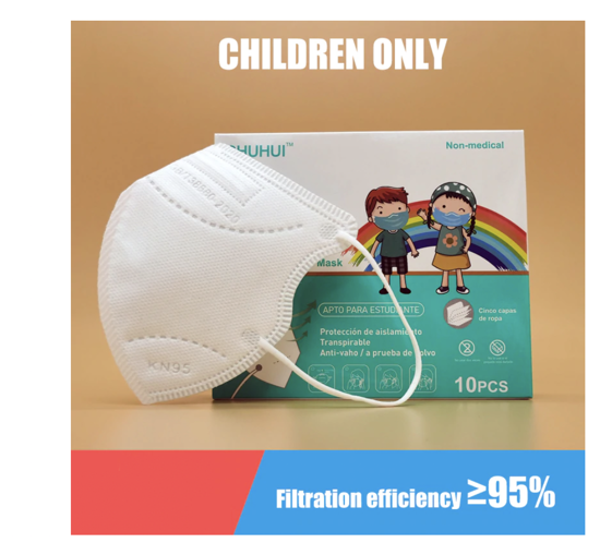 Poza cu Set 10 masti de protectie KN95 FFP2 pentru copii 4-12 ani