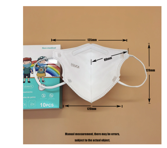 Poza cu Set 10 masti de protectie KN95 FFP2 pentru copii 4-12 ani