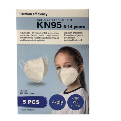 Imagine Set5  buc masca pentru copii e-smartgadget KN95 FFP2 alb  ,6-14 ani