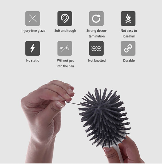 Poza cu Set Perie silicon pentru toaleta cu suport hartie igienica cu raft de depozitare dispenser