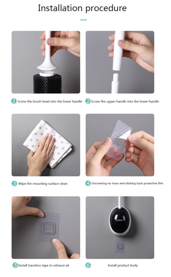 Poza cu Set Perie silicon pentru toaleta cu suport hartie igienica cu raft de depozitare dispenser