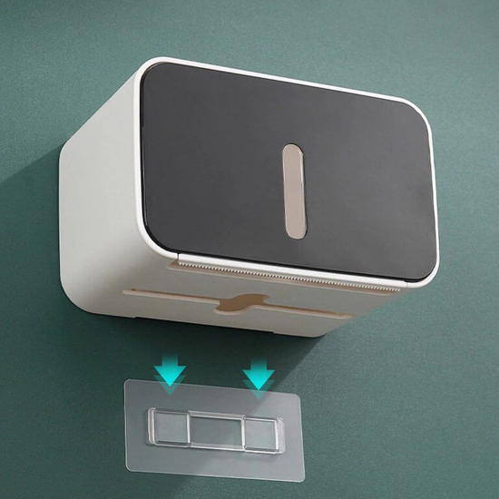 Poza cu Set Perie silicon pentru toaleta cu suport hartie igienica cu raft de depozitare dispenser