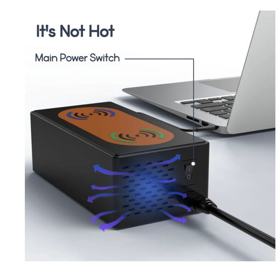 Poza cu 150W, 8 in 1 incarcator USB PD cu 6 porturi si incarcator dublu wireless de 15 W ,Afisaj LED Statie de incarcare ,Alb