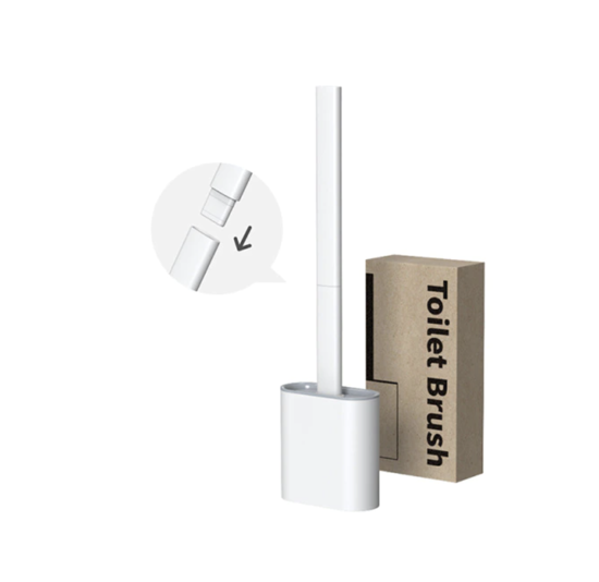 Poza cu Perie Silicon Pentru Toaleta Cu Suport YKM,ALB