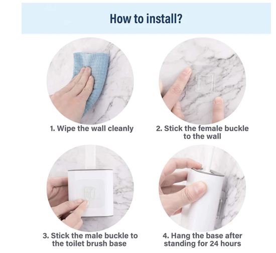 Poza cu Perie Silicon Pentru Toaleta Cu Suport YKM,Negru