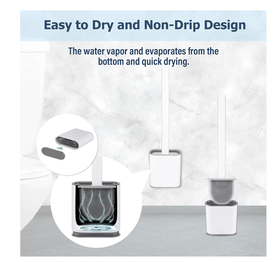 Poza cu Perie Silicon Pentru Toaleta Cu Suport YKM,Negru