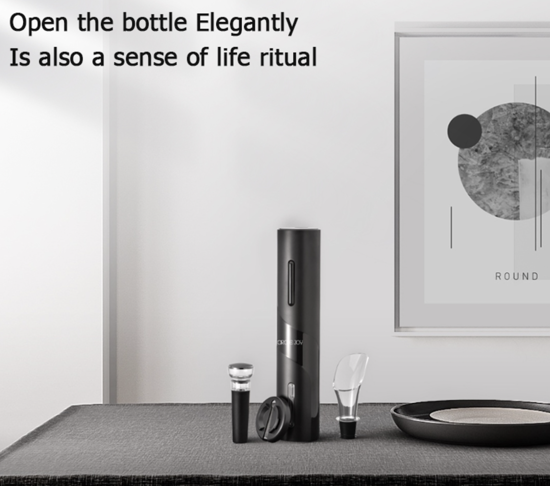 Poza cu Deschizator electric sticle vin, set de lux 4in1