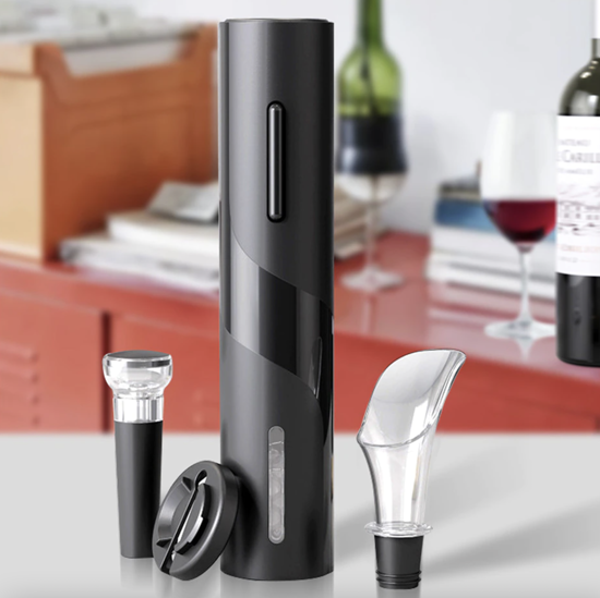 Poza cu Deschizator electric sticle vin, set de lux 4in1