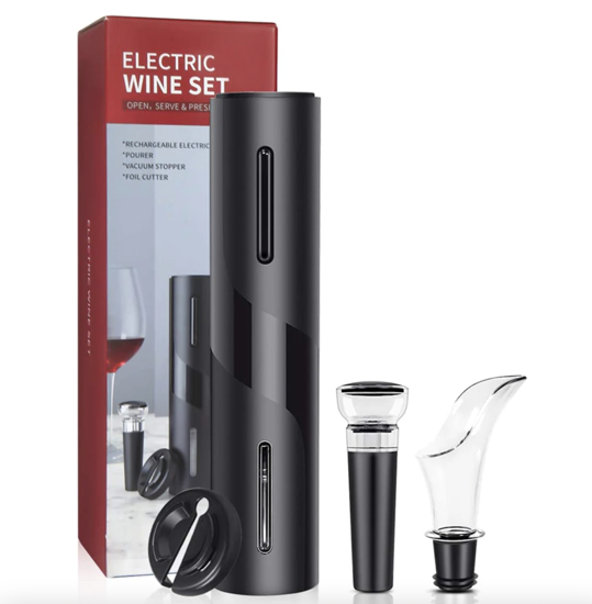 Poza cu Deschizator electric sticle vin, set de lux 4in1