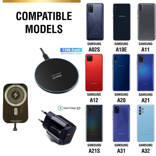 Poza cu Set 3in1 Incarcator Wireless 15W slim pad Super Fast Charge wireless receiver typ-C 10w fast