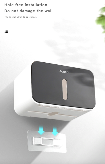 Poza cu Set suport hartie igienica cu raft de depozitare dispenser, Perie silicon pentru toaleta, Suport Pentru Uscator De Par Montat Pe Perete