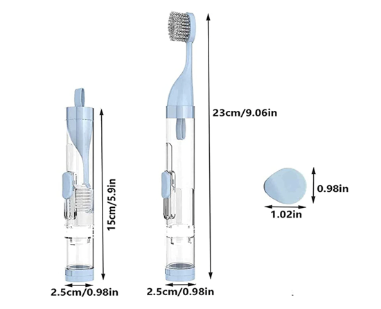 Poza cu Set 2 buc, Periute de dinti pliabile, cu pasta de dinti reincarcabila, ideale pentru voiaj