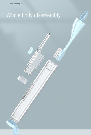 Poza cu Set 2 buc, Periute de dinti pliabile, cu pasta de dinti reincarcabila, ideale pentru voiaj