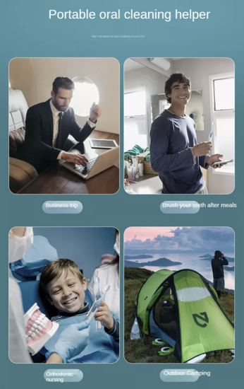 Poza cu Set 2 buc, Periute de dinti pliabile, cu pasta de dinti reincarcabila, ideale pentru voiaj